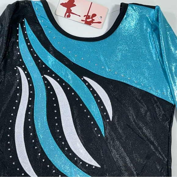 NWT Metallic Leotard Bodysuit Size 14 Girls - Picture 3 of 9